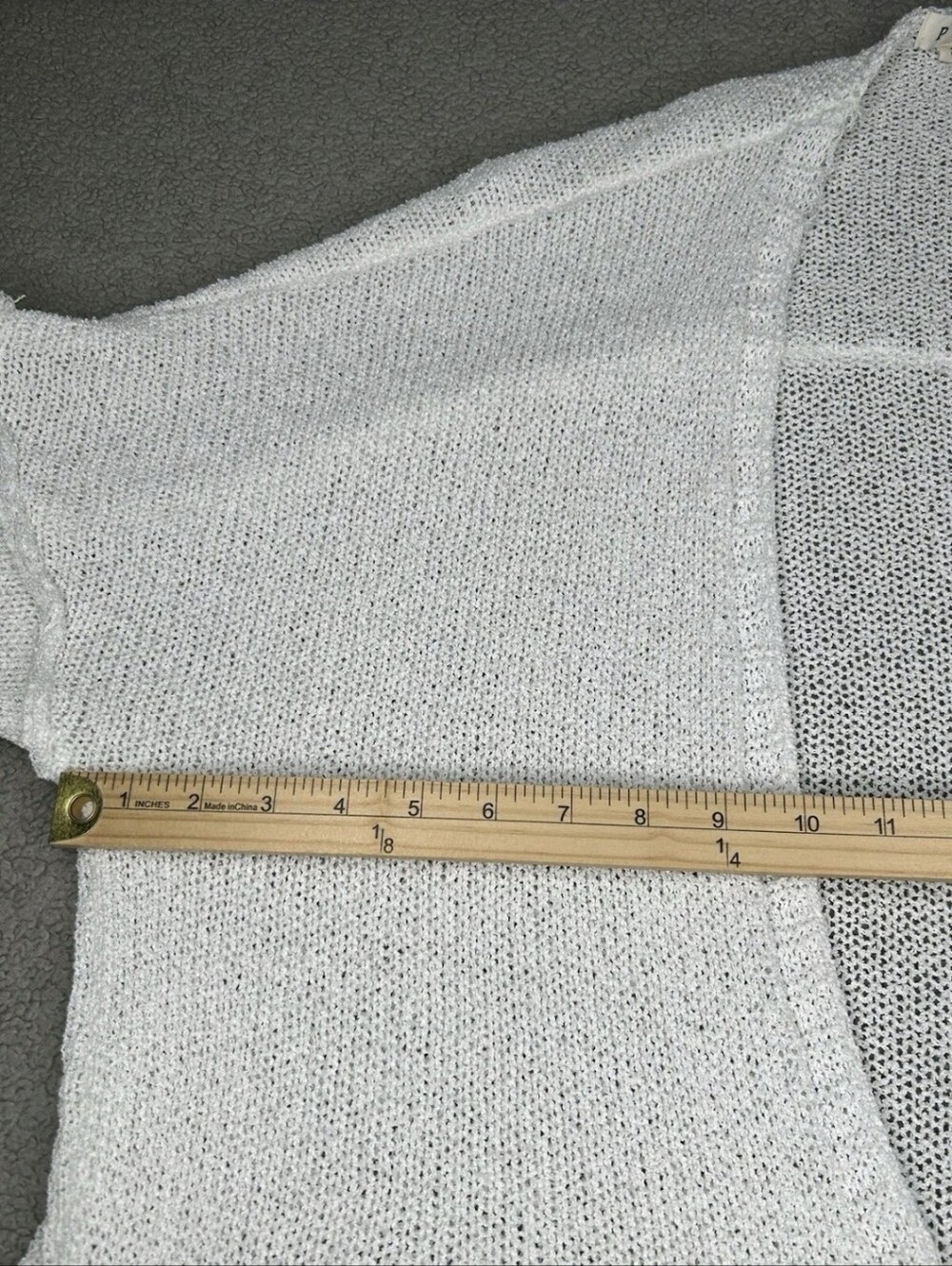 POL White Open-Front Duster Cardigan with Patch Pockets Sz S - Picture 8 of 14